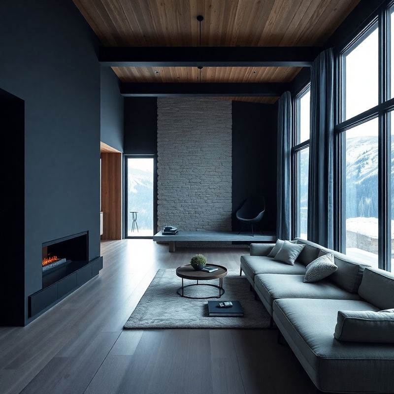 Sodoben minimalistični studio v Novem Mestu z indigo poudarki